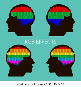 Transgender effect rgb. Vector poster on the theme of the relationship of the sexes.