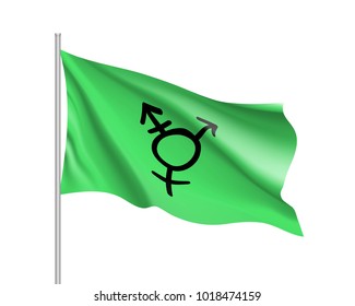 Transgender element of movement lgbt, realistic banner. Flag of sexual minorities, gays and lesbians. Vector illustration of a colorful canvas