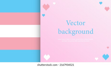 Transgender flag colored background with place for text. Lgbtq rights concept. Vector illustration