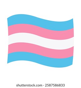 Transgender flag design icon emoticon. Vector illustration on white background of Transgender flag.
