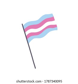transgender flag doodle icon, vector illustration