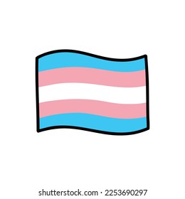 transgender flag doodle icon, vector illustration