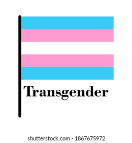Indicador transgénero en fondo blanco, signo para diseño, ilustración vectorial