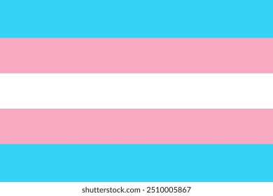 TRANSGENDER Flag. Pride Flag. LGBTQ+. Pride Parade. Multicolored LGBTQIA linear flag.