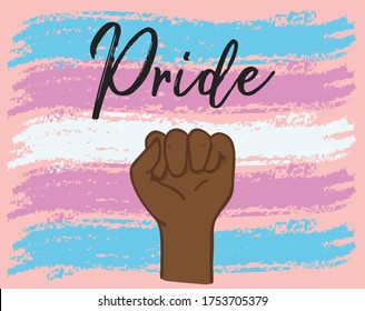 transgender flag pride with POC fist