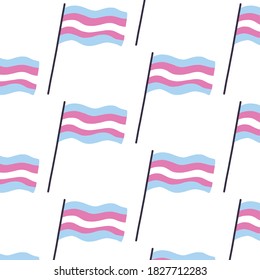 transgender flag seamless doodle pattern, vector illustration