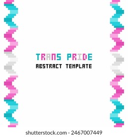 Transgender Flag Symbol Ribbon Frame, Pixel Art Style Illustration