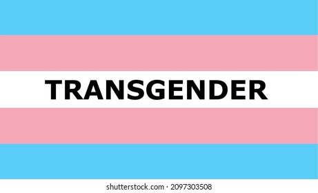 Transgender flag vector with transgender black word in the middle