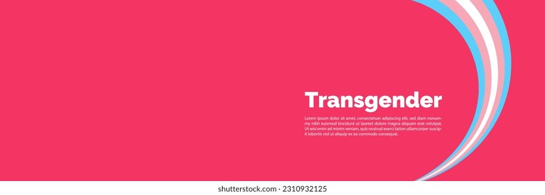 Transgender Flag Wave Background. Trans Pride Flag stripes Illustration Isolated on pink Background