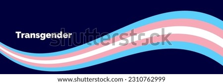 Transgender Flag Wave Background. Trans Pride Flag stripes Illustration Isolated on dark blue Background
