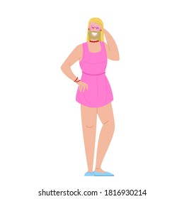 Transgender flat cartoon character vector illustration. Gender identity or gender expression people.