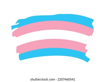 Transgender Grunge Pride Flag Icon Vector. Transgender Paint Brush Flag Icon Isolated On A White Background. Symbol Of The Transgender Community Design Element