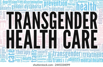 Transgender Health Care word cloud conceptual design isolated on white background.