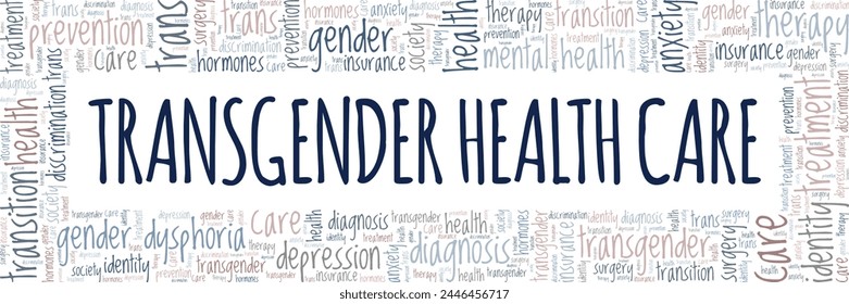 Transgender Health Care word cloud conceptual design isolated on white background.