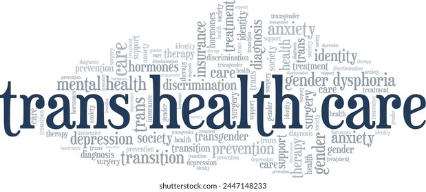 Transgender Health Care word cloud conceptual design isolated on white background.