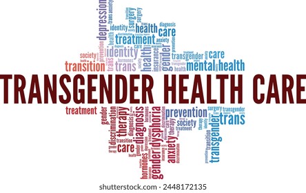 Transgender Health Care word cloud conceptual design isolated on white background.