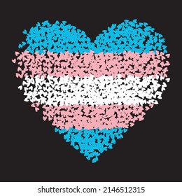 Transgender heart, transgender flag heart, transgender color, multi heart