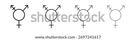 Transgender icon collection. Line vector sign, symbol for web and mobile