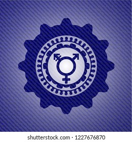 transgender icon with denim texture