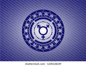 transgender icon with denim texture