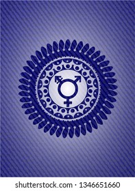 transgender icon with denim texture