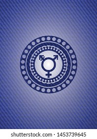 transgender icon with denim texture