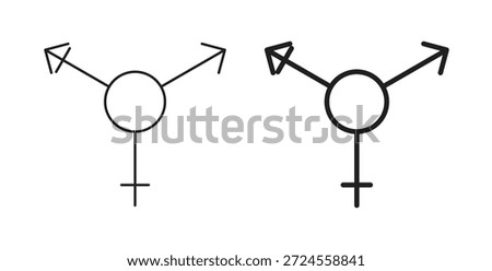 Transgender icon in doodle and stroke style.
