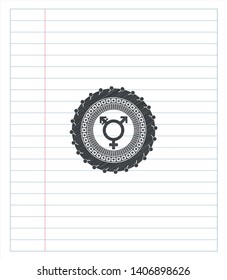 transgender icon draw with pencil effect. Vector Illustration. Detailed.