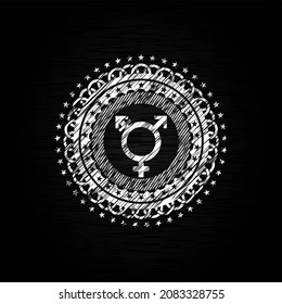 transgender icon drawn on a blackboard. 