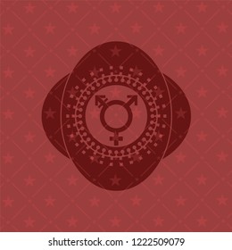 transgender icon inside badge with red background