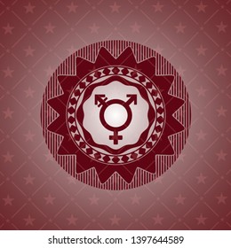 transgender icon inside badge with red background