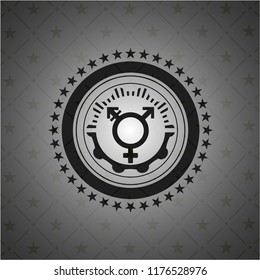 transgender icon inside black emblem. Vintage.
