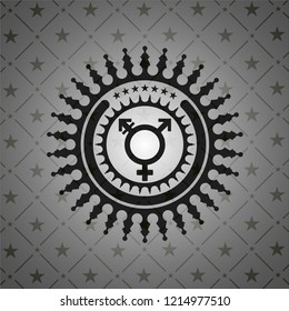 transgender icon inside black emblem
