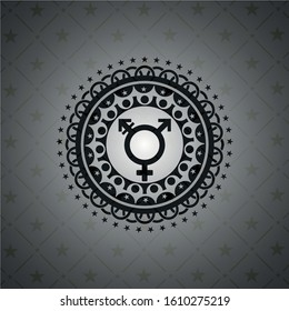 transgender icon inside black emblem