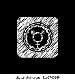 transgender icon inside chalk emblem