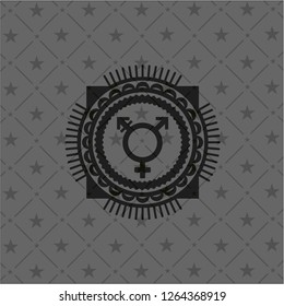 transgender icon inside dark badge