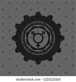 transgender icon inside dark emblem