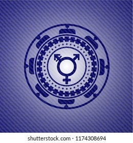 transgender icon inside denim background