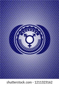 transgender icon inside denim background