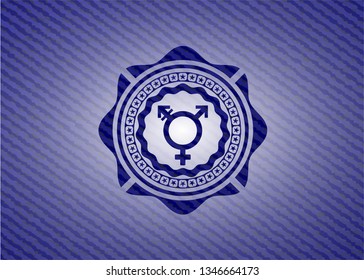 transgender icon inside denim background