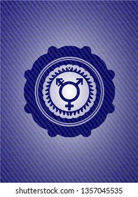 transgender icon inside denim background