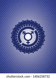 transgender icon inside denim background