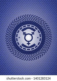transgender icon inside emblem with jean high quality background
