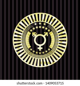 transgender icon inside gold badge