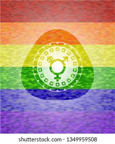 transgender icon inside lgbt colors emblem 