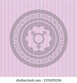 transgender icon inside pink icon or emblem