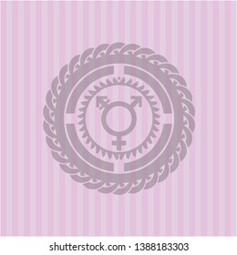 transgender icon inside pink emblem. Vintage.
