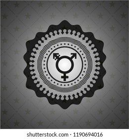 transgender icon inside realistic black emblem