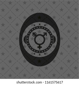 transgender icon inside realistic dark emblem