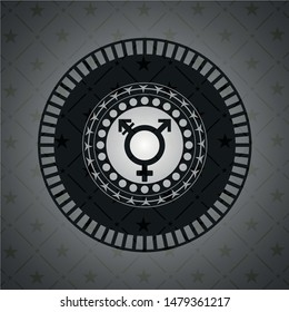 transgender icon inside realistic dark emblem